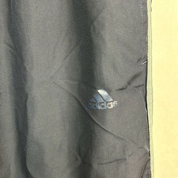 Adidas Mens Track Pants Sz Medium Black Gray Stripes Athletic Running Warm Ups - Picture 2 of 6